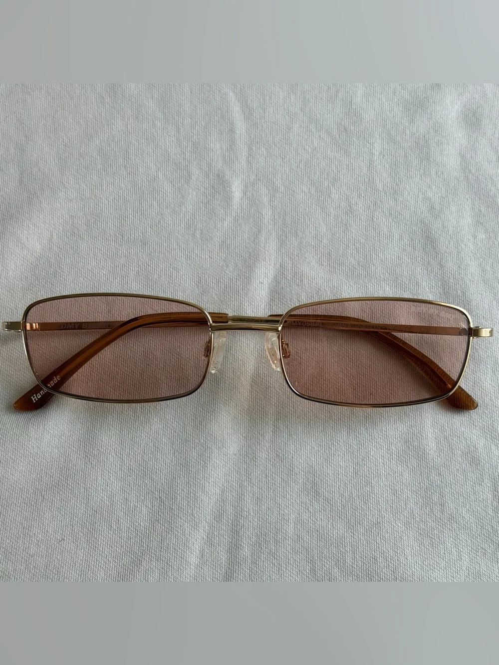 DMY BY DMY Olsen Rectangular Pink Tint Sunglasses 54 19-145 DMY05BPL Gold Frame